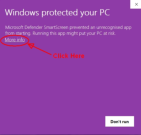 Windows protected your PC Step 1